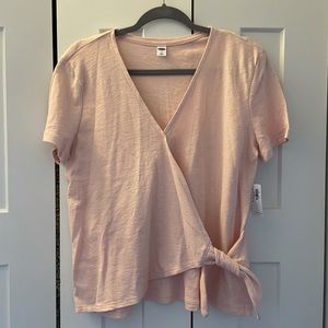 Wrap Short Sleeve Blouse